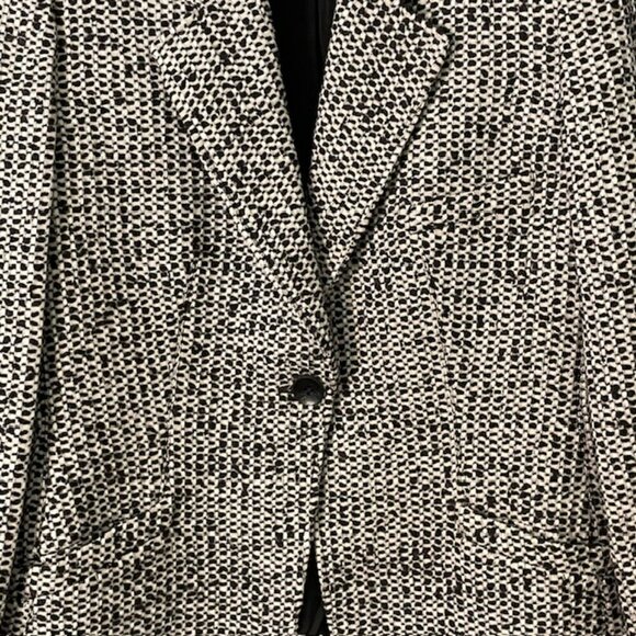 Armani Collezioni Alpaca & Wool Boucle Tweed Houndstooth Blazer Size 10 US 46 - Picture 5 of 11